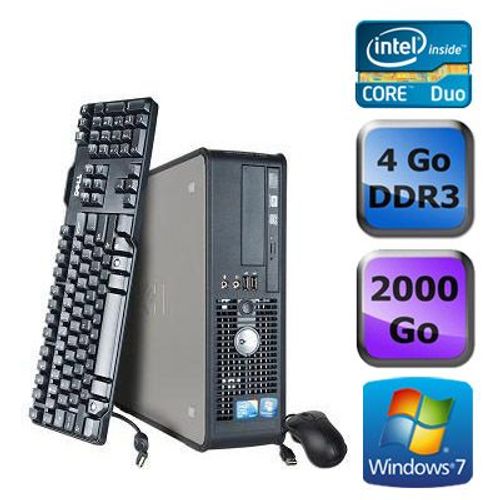 Dell Optiplex 780 SFF - Intel Core Duo E5300 / 2.60 GHz - RAM 4 Go - HDD 2 To - DVD - GigaBit Ethernet - Windows 7 Professionnel