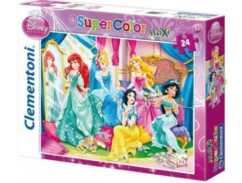 Puzzle Maxi Enfant 24 Pièces - Les Princesses Jasmine Ariel Blanche Neige Aurore Et Cendrillon Dans Le Palais - Disney