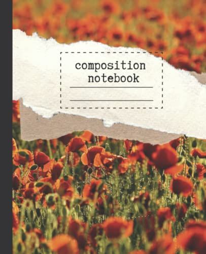 Flower Composition Notebook: College Ruled Notebook Journal For Girls Kids And Students