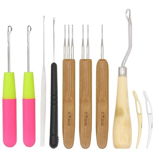 Crochet Pour Tressage De Cheveux, Lot De 10, Crochet Pour Tissage De Cheveux, Crochet Pour Loquet Plié 9109-May14a20253