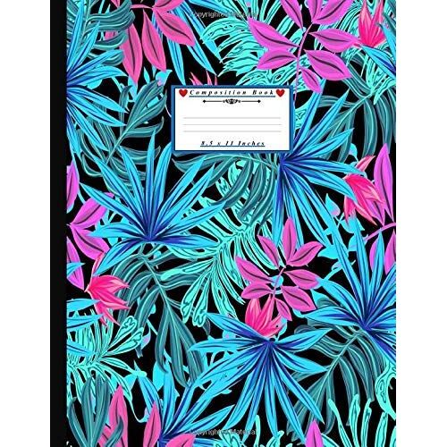 Blue Hawaii Composition Book.: Blue Hawaii Composition Notebook Wide Ruled 8.5 X 11, 110 Pages Book For Girls, Kids, School, Students And Teachers .