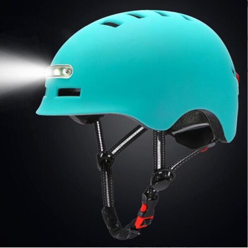 Casque De Vélo Avec Lumière Led - Casque Trottinette Electrique Certifié Ce Bmx Cyclisme Sport Pour Hommes Et Femmes (M, 54-57cm)
