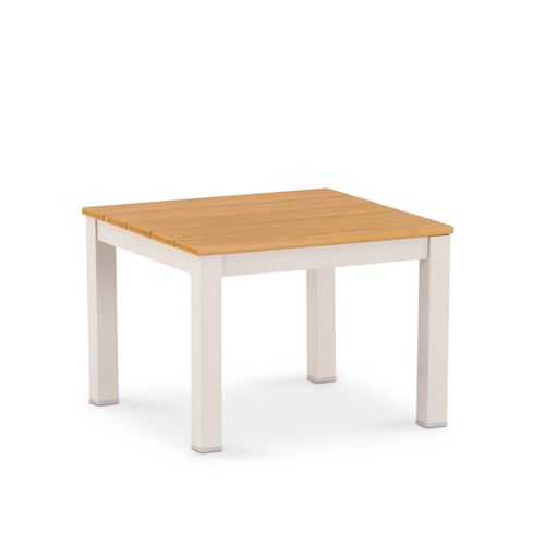 Table D'appoint Jardin Alum Beige Et Lattes En Imitation Bois