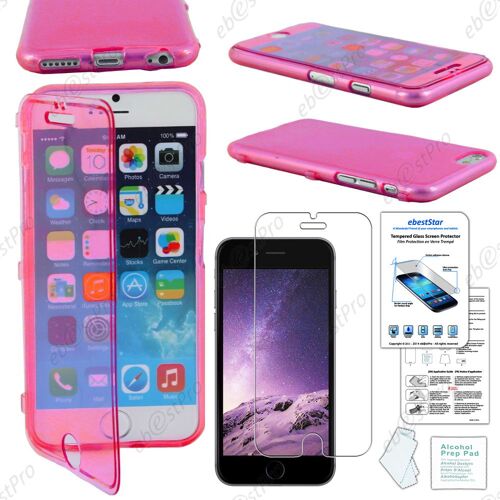 Ebeststar ® Film Verre Trempé + Etui Portefeuille Rabattable Livre Housse Coque Silicone Gel Pour Apple Iphone 6 Écran 4,7", Couleur Rose + Film Verre