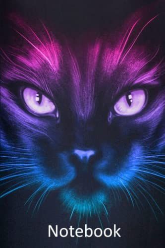 Ruled Notebook/Journal Witha Cat On The Cover, 100 Lined Pages On White Paper 6x9 Inches