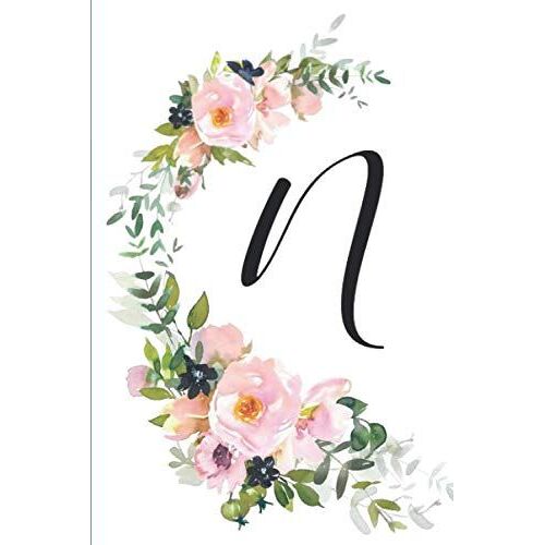 N: Pretty Monogrammed Journal Gift For Women And Girls | Beautiful Watercolor Flowers | Bridesmaid Gift (Pretty Floral Monogrammed Journal Gift For Women And Girls)