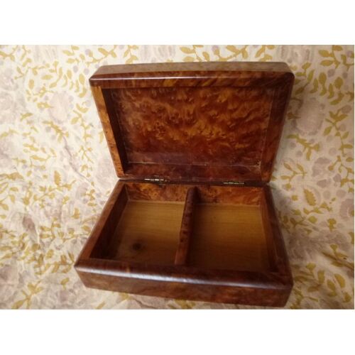 Coffret en bois de loupe de thuya - fait main - Très belle pièce.