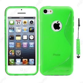 Ebeststar ® Housse Etui Coque Silicone Gel Motif S-Line Protection Souple Pour Apple Iphone 5s, 5, Couleur Vert + Mini Stylet + Film Protection D'écran