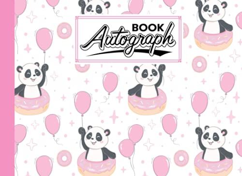 Autograph Book: Premium Cute Panda Cover | Signatures Blank Scrapbook, Memorabilia Album Gift, Keepsake Memory Book, Size 8.25" X 6" By Karolina Adam