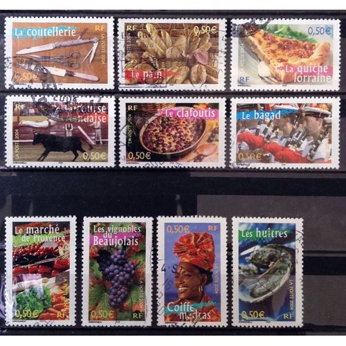 Série La France À Vivre 2004 - N° 3646 3647 3648 3649 3650 3651 3652 3653 3654 3655 Obl - Cote 7,00 - France Année 2004 - Brn83 - N31589