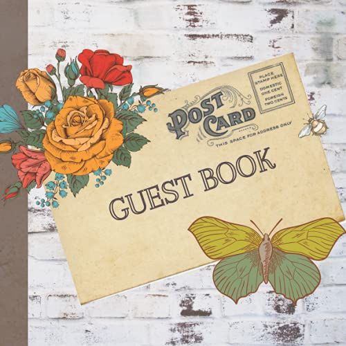 Postcard Guest Book: Vintage Bed & Breakfast Vacation Rental Guestbook