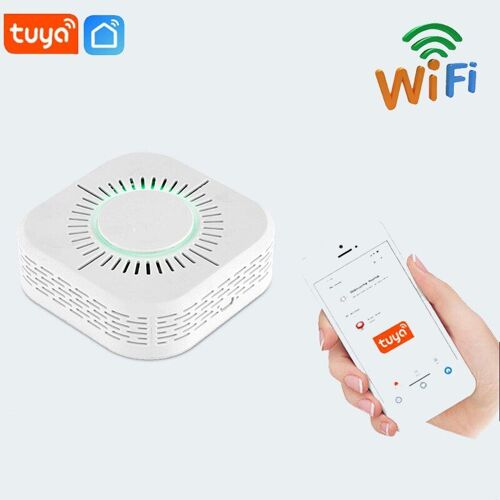 Détecteur de fumée Portable Tuya Wifi, dispositif de sécurité domestique, détecteur de fumée, alarme de fumée, contrôle par application Smart Life
