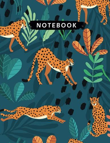 Notebook: Lined Notebook Journal (College Ruled Paper) - Leopard Pattern, Cover Composition Notebook - 100 Pages - 8.5 X 11 Inches