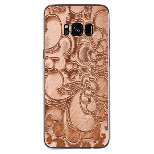 Coque Souple Pour Samsung Galaxy S8 Plus Avec Impression Motifs Arabesque Bronze