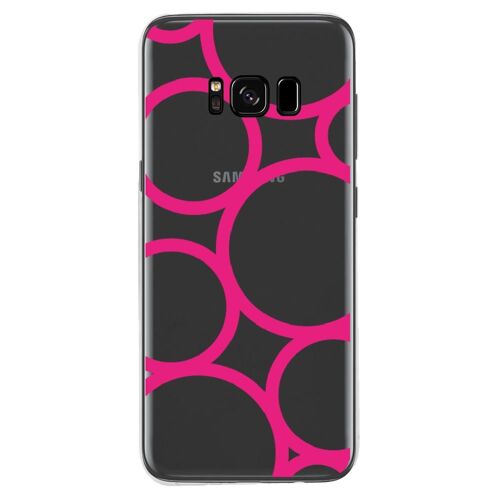 Coque souple pour Samsung Galaxy S8 Plus avec impression Motifs ronds fushias
