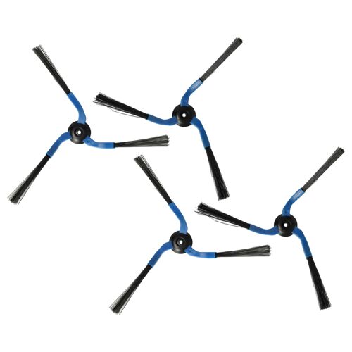 vhbw 4x Brosse latérale compatible avec Samsung VC-RL52V, VC-RL52VB, VC-RL77V, VC-RL84V robot aspirateur - Lot de brosses, gauche/droite, bleu / noir