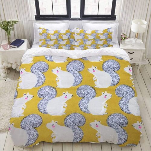 Parure De Lit Adulte,Housse De Couette,¿¿Cureuil Sans Couture, Housse De Couette X Cm + Taies D'oreillers * Cm