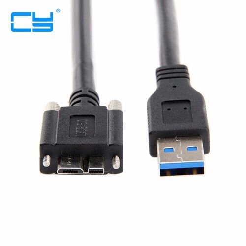 Câble USB 3.0 A mâle vers Micro USB 3.0 B mâle, 15 pieds, 5m, avec vis de panneau de montage pour disque dur et téléphone portable