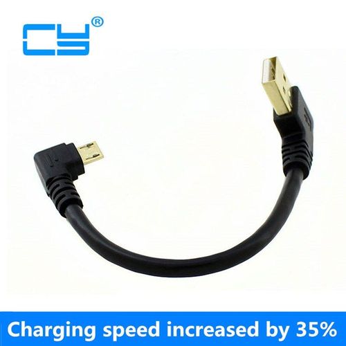 Câble de données USB 2.0 coudé droit à 90 degrés mâle, charge rapide, 20cm 100cm
