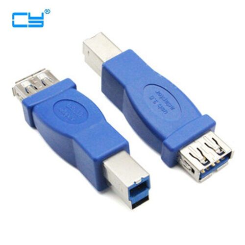 Adaptateur de prise USB 3.0 type A vers B mâle, 5Gbps, pour le dîner, coupleur d'extension couleur bleue, 2pcie/lot