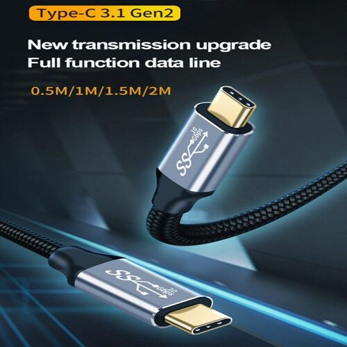 Câble USB 3.1 vers Type C 0.5m/1m/2m, LED 3A, câble de Charge rapide, transfert de données USB C, pour Samsung Galaxy Xiaomi Huawei Note 7