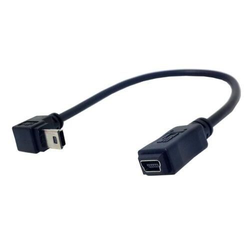 Câble d'extension Mini USB 5 broches 90D coudé mâle à femelle, 20cm