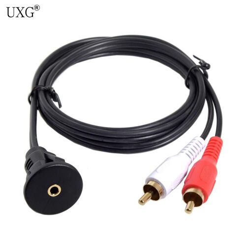 Câble d'extension Audio double RCA, 3.5mm, mâle à femelle, avec coque de montage étanche, 100cm