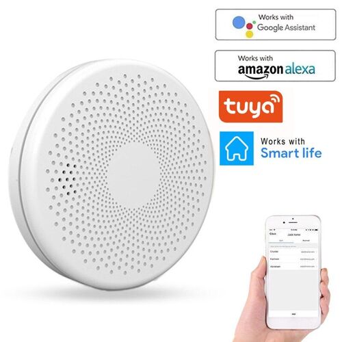 Détecteur de fuite de fumée Tuya, détecteur de fumée pour la maison, alarme sonore et lumineuse, haute sensibilité, notification de contrôle avec application Tuya