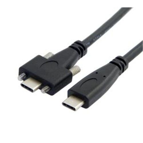 Câble de données USB C USB 3.1 Type C à double vis pour verrouillage à USB C, 10Gbps, montage sur panneau, 1.2m
