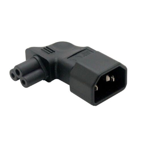 Adaptateur d'alimentation IEC 90 degrés, 3 pôles mâles C14 à Micky C5, Extension à angle droit et gauche, 5 pièces/lot