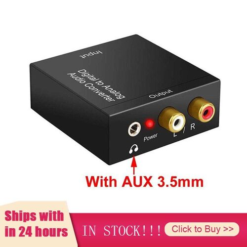 convertisseur optique Audio numérique stéréo, 3.5mm, Signal Coaxial vers analogique, Jack DAC, 2 x RCA, amplificateur, adaptateur de décodeur