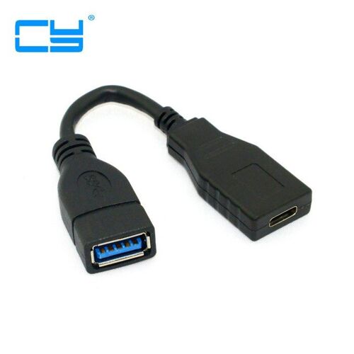 Câble de données OTG USB C USB 3.1 Type C femelle vers A femelle, pour tablette Macbook et téléphone portable de 10cm