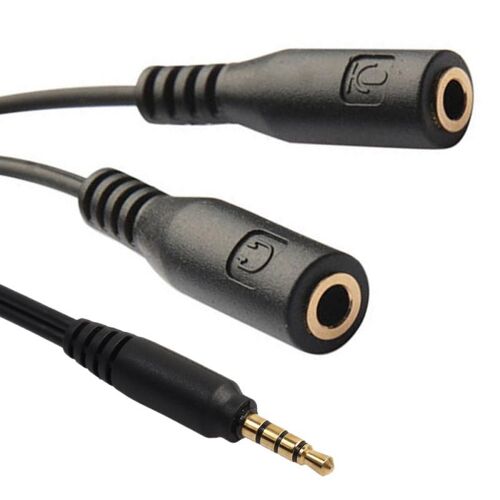 Câble séparateur Audio Portable de 3.5mm, pour prise d'ordinateur de 3.5mm, 1 mâle à 2 femelles, micro, câble AUX, adaptateur de séparateur de casque