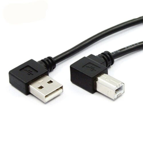 Câble USB 2.0 A mâle à B coudé à gauche pour imprimante, 90 degrés, 1m