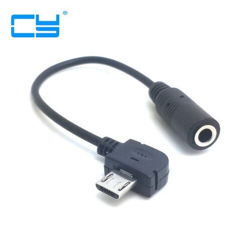 Câble Audio Micro USB noir de 12CM à Jack femelle de 3.5mm, convertisseur adaptateur câble uniquement pour NOKIA mobile, interface audio Micro USB
