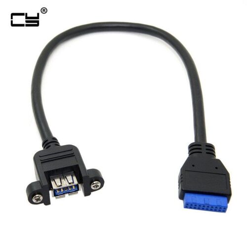 Câble USB 3.0 à 20 broches, 25cm, Type de montage à vis femelle vers carte mère