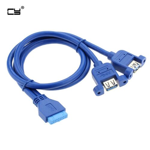 Carte mère 20 broches USB 3.0 femelle à double USB A femelle, câble de données, montage sur panneau, boîtier hôte, à monter soi même