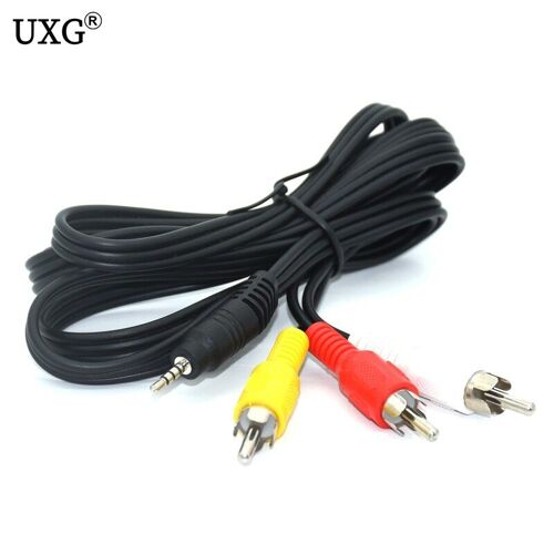 Adaptateur de câble Audio AV et vidéo, 2.5mm, Mini, stéréo, mâle à prise mâle 3RCA, cordon de 1.5m/5ft