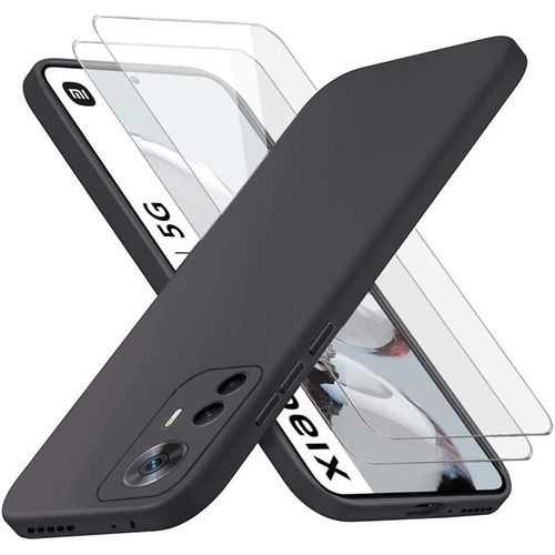 Coque Silicone Couleur Noire + 2 Verres Trempes Pour Xiaomi 12t 5g Little Boutik®