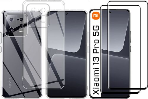 Coque Silicone Transparente + 2 Verres Trempes Pour Xiaomi 13 Pro Little Boutik©