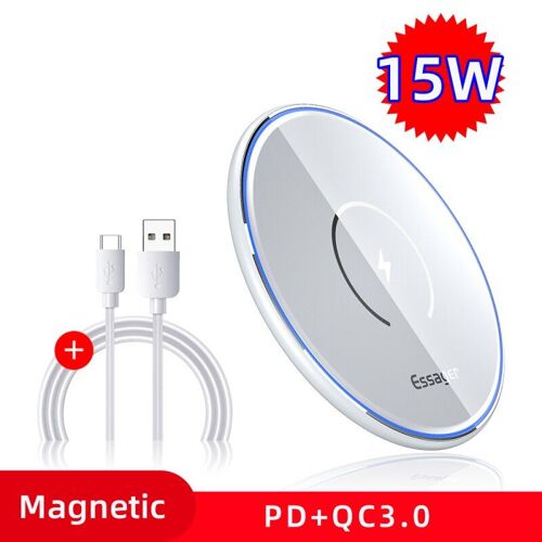 Chargeur Magnétique Sans Fil 15w, Pour Iphone 12/Pro/Max/Mini, Tapis De Charge Sans Fil À Induction Rapide