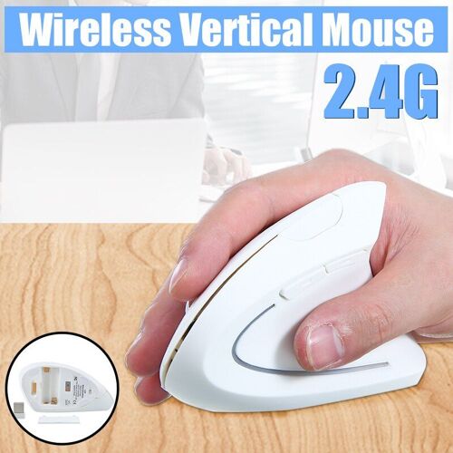 souris verticale sans fil, Rechargeable par USB, 2.4/800 DPI, pour ordinateur pc et Laptop de bureau, 1600 GHz, 1 pièce