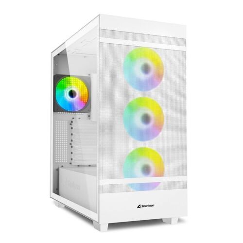 Sharkoon Rebel C50 White RGB ATX Rebel C50 RGB - Boîtier moyen tour - Blanc - RGB - Verre Trempé