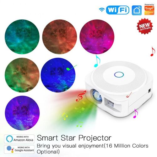 Projecteur intelligent de ciel étoilé 3 en 1, lampe LED Tuya WIFI, projecteur de galaxie, veilleuse, commande vocale de musique, océan, cadeau pour enfants, SmartLife