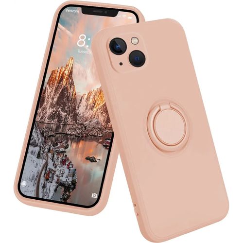 Coque Silicone Pour Iphone 14 Couleur Rose Avec Anneau Support Little Boutik®