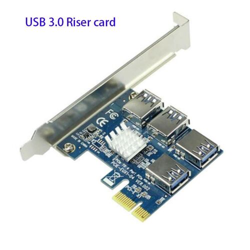 Adaptateur PCI E à PCI E, emplacement pci express 4x 8x 16x USB 3.0, carte de minage spéciale, convertisseur PCIe à 4 ports pour le minage BTC