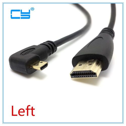 Câble Micro Hdmi mâle vers HDMI coude gauche 90 degrés, pour Moto HTC, téléphone portable XOOM TF201 A500, tablette PC 50cm 1.5M/5FT