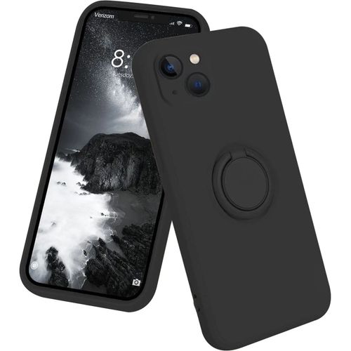 Coque Silicone Pour Iphone 14 Couleur Noir Avec Anneau Support Little Boutik®