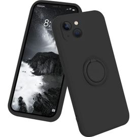 Coque Silicone Pour Iphone 14 Couleur Noir Avec Anneau Support Little Boutik®