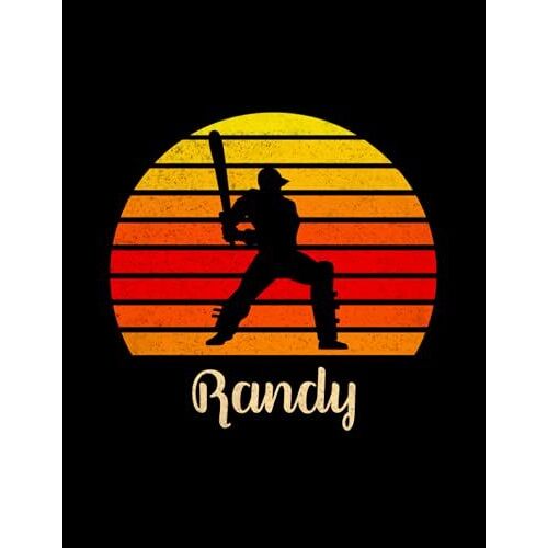 Randy Name Gift Personalized Cricket Lined Notebook, Daily Journal For Sport Lovers: Over 100 Pages, 8.5 X 11 Inch, A4, Planning, Hour, To Do List, Pretty, 21.59 X 27.94 Cm, Meal, Meeting